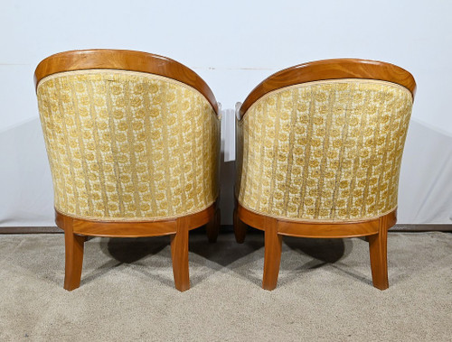 Coppia di Bergère in Mogano Biondo, Art Déco – 1940