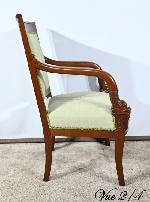 Fauteuil en Acajou de Cuba, époque Empire – Début XIXe