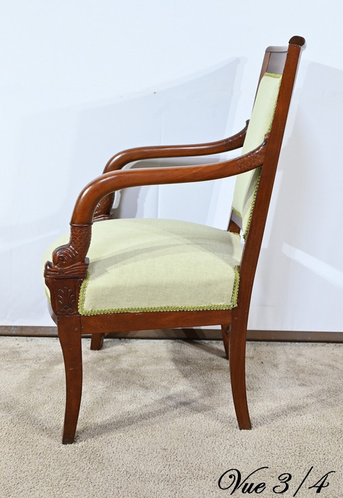 Fauteuil en Acajou de Cuba, époque Empire – Début XIXe