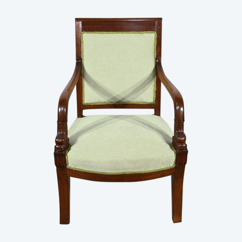 Fauteuil en Acajou de Cuba, époque Empire – Début XIXe
