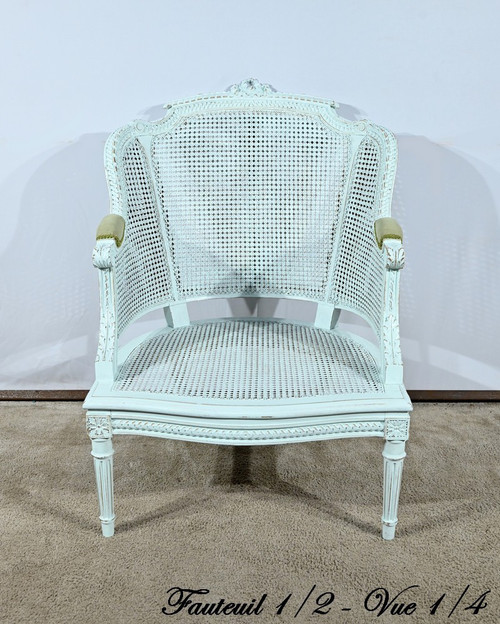 Duchesse Brisée en Hêtre Réchampie, style Louis XVI – 2ème Partie XIXe