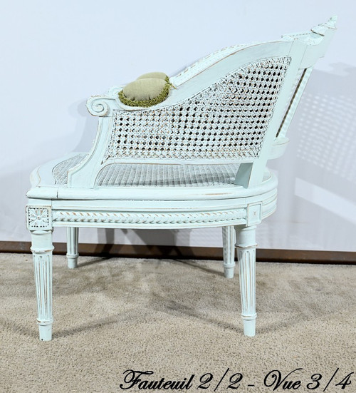 Duchesse Brisée en Hêtre Réchampie, style Louis XVI – 2ème Partie XIXe
