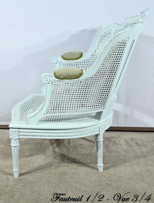 Duchesse Brisée en Hêtre Réchampie, style Louis XVI – 2ème Partie XIXe
