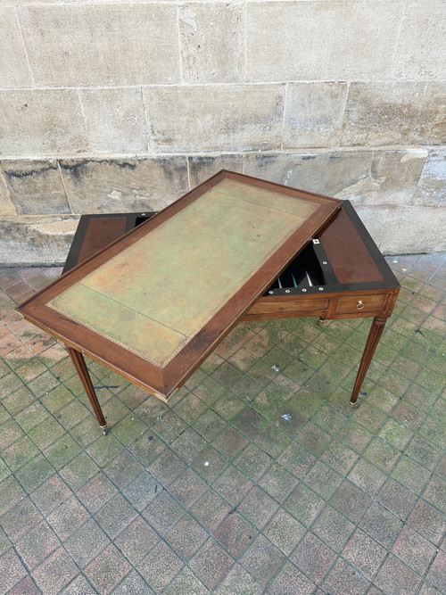 Tric Trac D’époque Louis XVI En Acajou De Cuba 