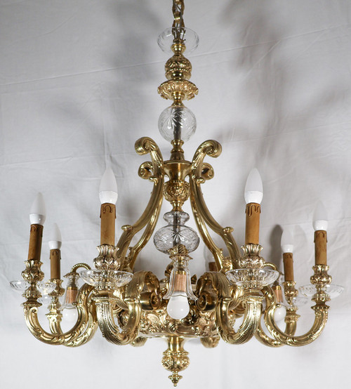  Lampadario in bronzo dorato stile Regency periodo Napoleone III