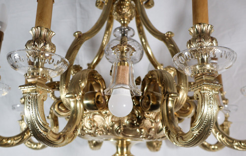  Lampadario in bronzo dorato stile Regency periodo Napoleone III
