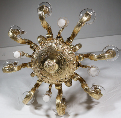  Lampadario in bronzo dorato stile Regency periodo Napoleone III