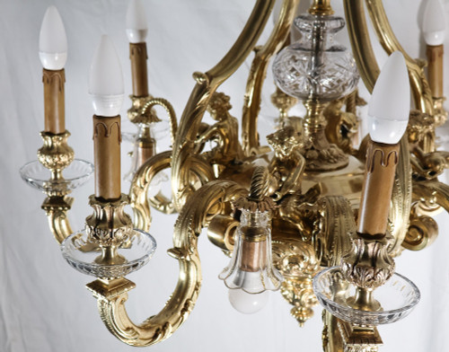  Lampadario in bronzo dorato stile Regency periodo Napoleone III