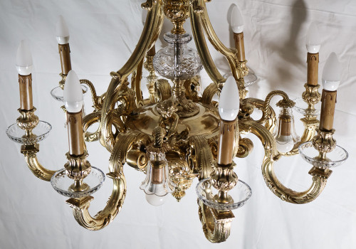  Lampadario in bronzo dorato stile Regency periodo Napoleone III