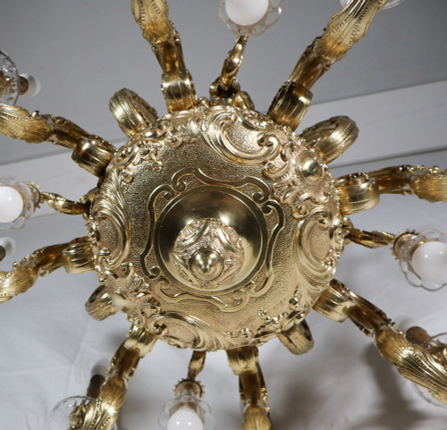  Lampadario in bronzo dorato stile Regency periodo Napoleone III
