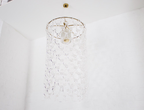 Angelo Mangiarotti style Murano chandelier.