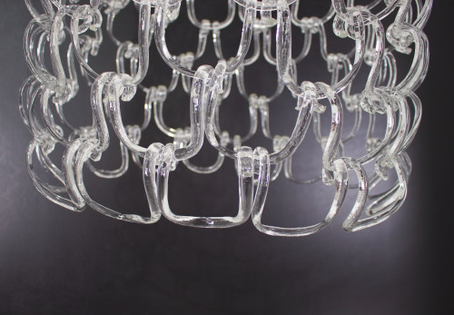 Angelo Mangiarotti style Murano chandelier.