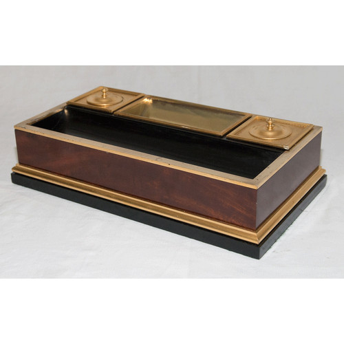 Calamaio In Mogano E Bronzo Dorato Epoca Napoleone III