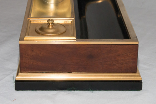 Calamaio In Mogano E Bronzo Dorato Epoca Napoleone III