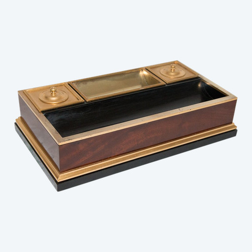 Calamaio In Mogano E Bronzo Dorato Epoca Napoleone III