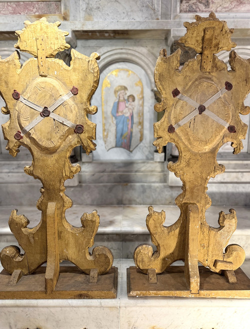 Grande Coppia di Ostensori Reliquiari - XVIII Secolo