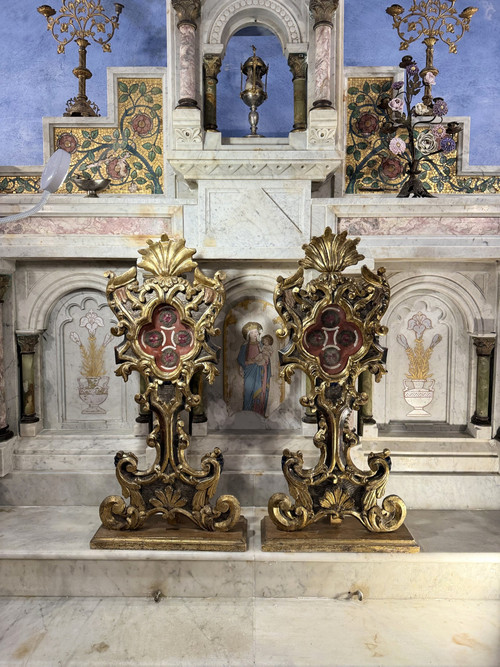 Grande Coppia di Ostensori Reliquiari - XVIII Secolo
