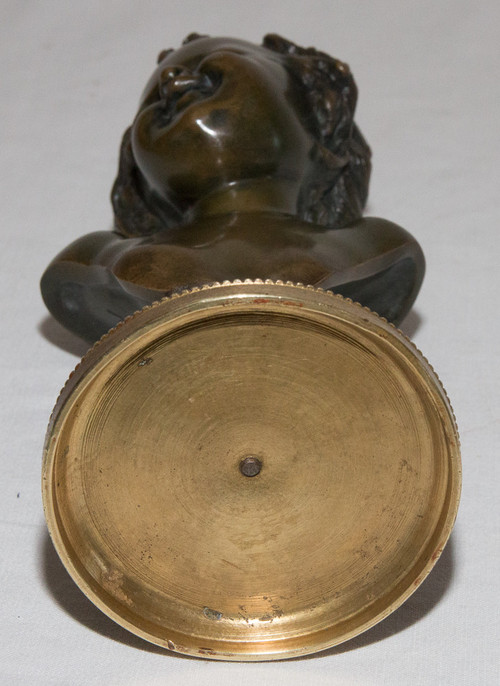 Busto di bambino in bronzo firmato Clodion, inizi del XIX secolo