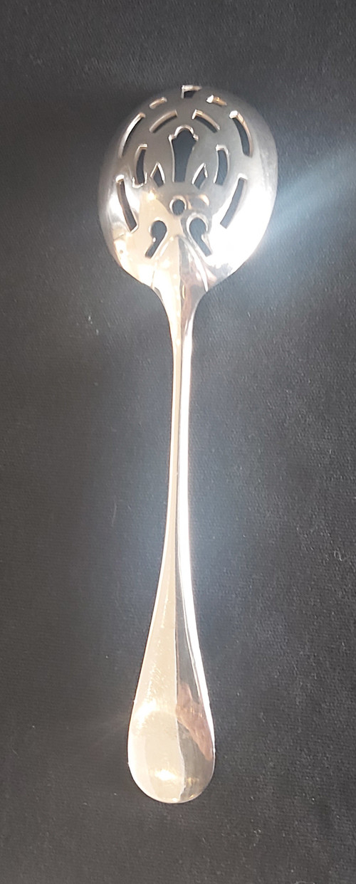 Christofle silver metal ice cube bucket and spoon