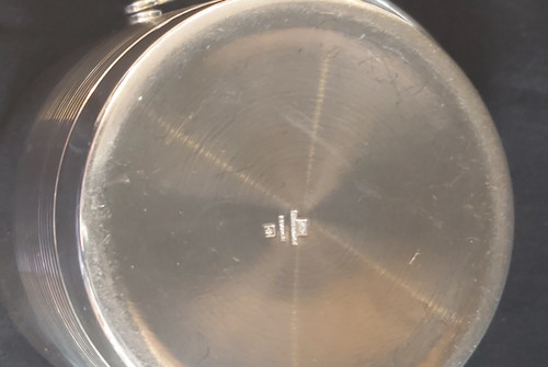 Christofle silver metal ice cube bucket and spoon