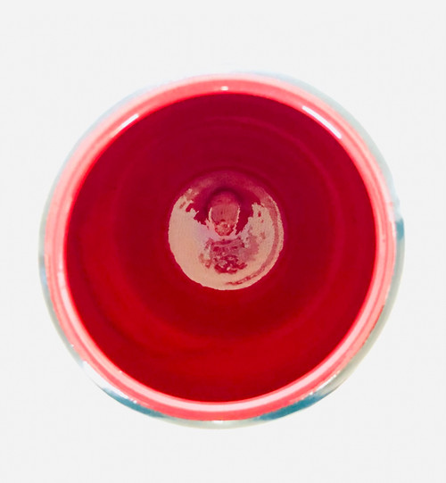 Piriform vase in red and black ceramic by Elchinger, France 1960s