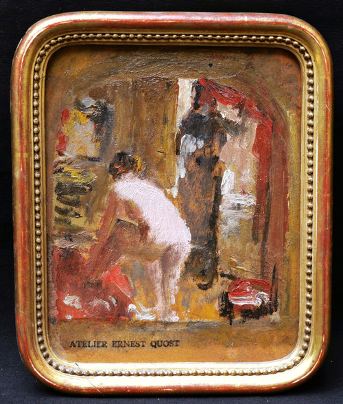 Ernest QUOST, Nudo in un interno