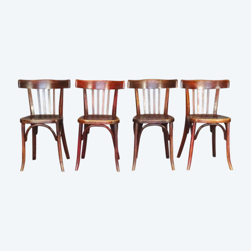 Set de 4 chaises bistrot Fischel 1938