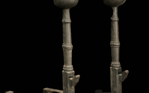 Pair of large andirons  Late 18th century early 19th century 