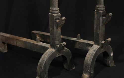 Pair of large andirons  Late 18th century early 19th century 