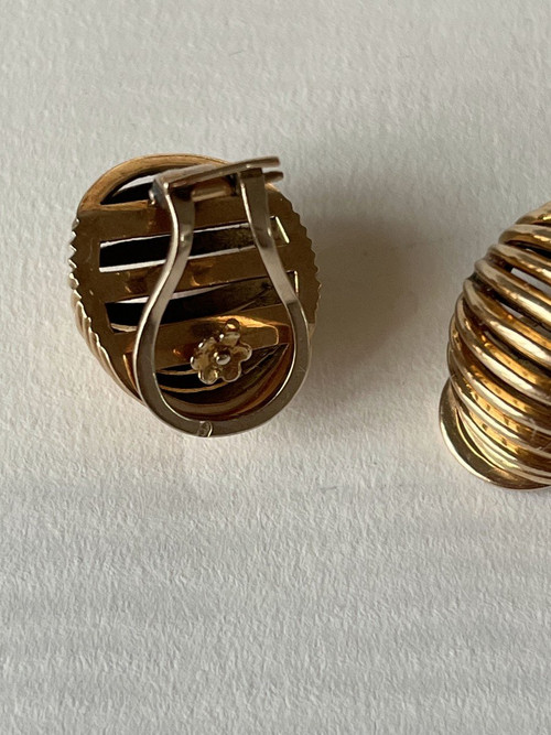 5140- Boucles d'Oreilles Or Jaune Bombé