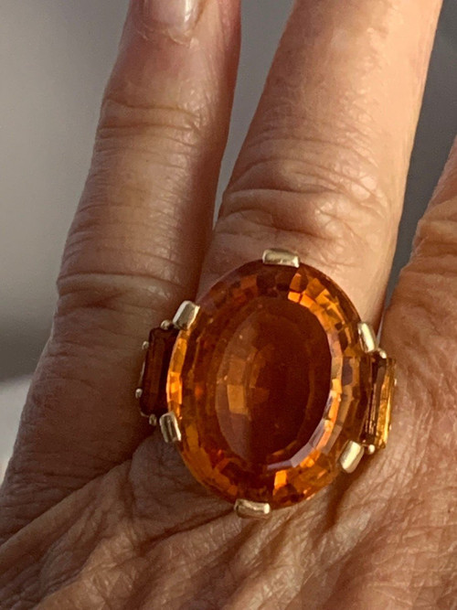 3437- Anello con citrino in oro giallo