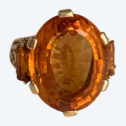 3437- Anello con citrino in oro giallo