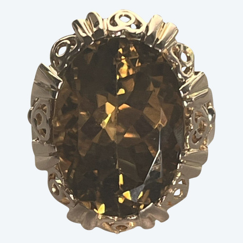 3440- Bague Or Jaune Citrine