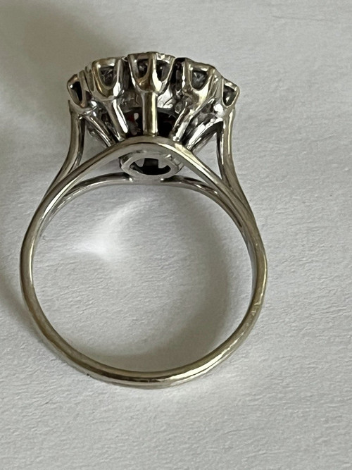 4531- Anello con diamante granato in oro bianco