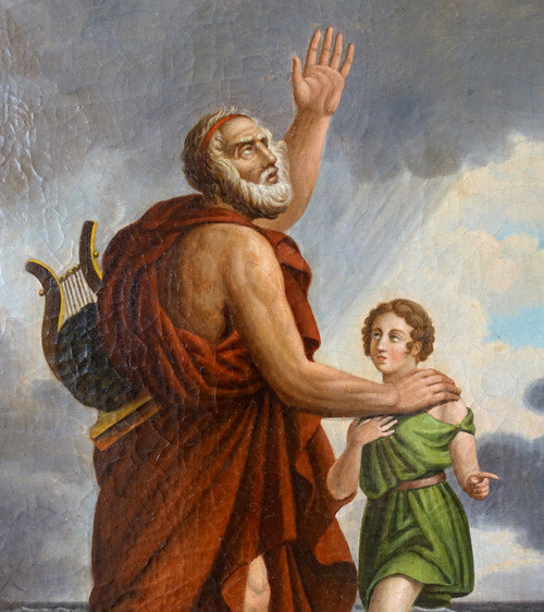 French school of the 19th century, Homer after François Gérard, mythological scene