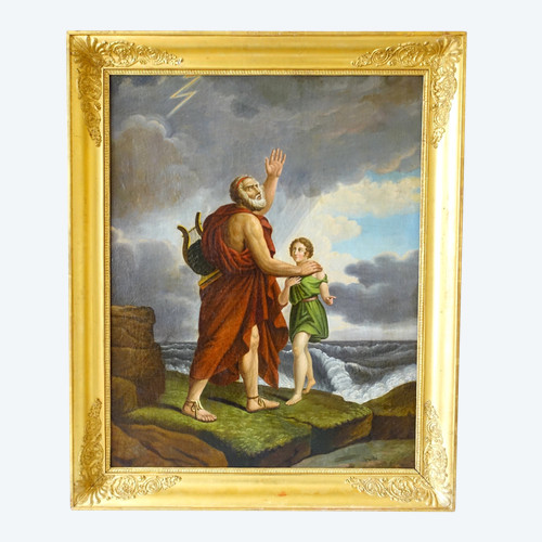 French school of the 19th century, Homer after François Gérard, mythological scene