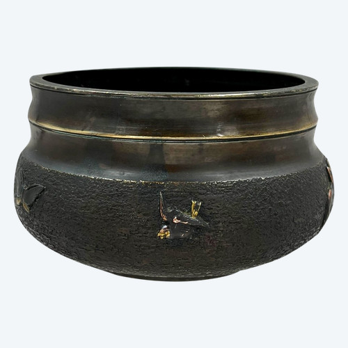 Small POOL animated with RABBIT, DRAGONFLY, BIRDS and BUTTERFLY - Japan - Edo Period (1868-1912)