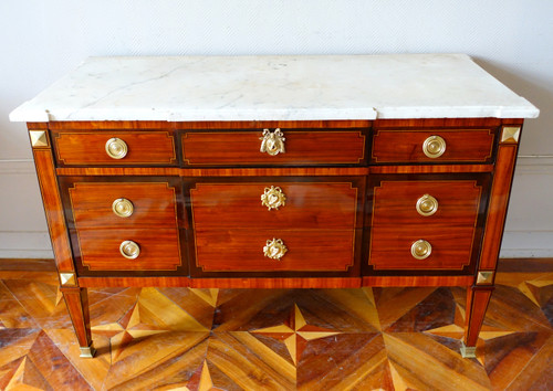 Grande cassettone intarsiato, periodo Luigi XVI - 145,5 cm