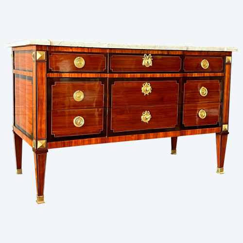 Grande cassettone intarsiato, periodo Luigi XVI - 145,5 cm