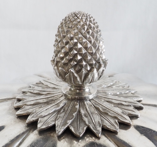 Campana con Stemma Imperiale di Christofle, metallo argentato - periodo Napoleone III