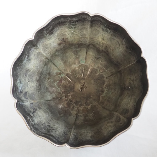 Campana con Stemma Imperiale di Christofle, metallo argentato - periodo Napoleone III