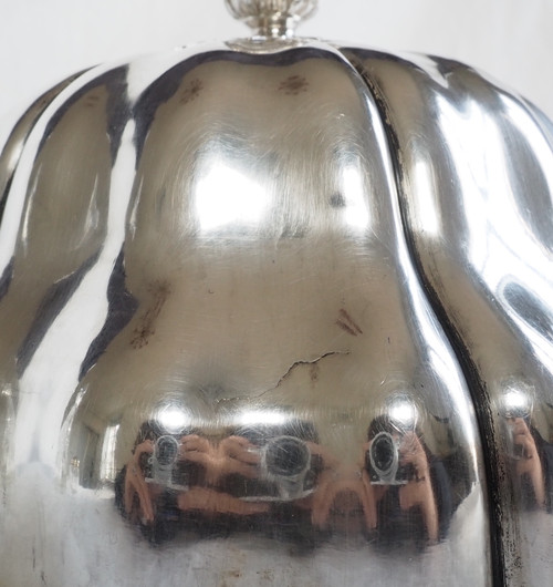 Campana con Stemma Imperiale di Christofle, metallo argentato - periodo Napoleone III