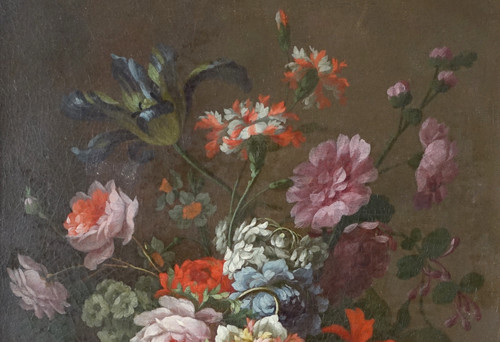Französische Schule des 19. Jahrhunderts: Blumengemälde um 1800 – 80,2 cm x 67,7 cm