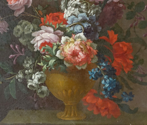 Französische Schule des 19. Jahrhunderts: Blumengemälde um 1800 – 80,2 cm x 67,7 cm