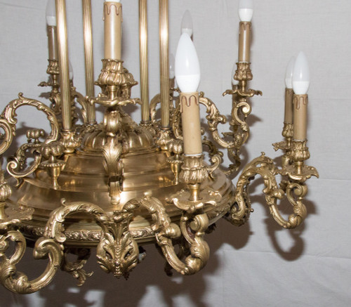 Large Chandelier In Gilt Bronze Napoleon III Period