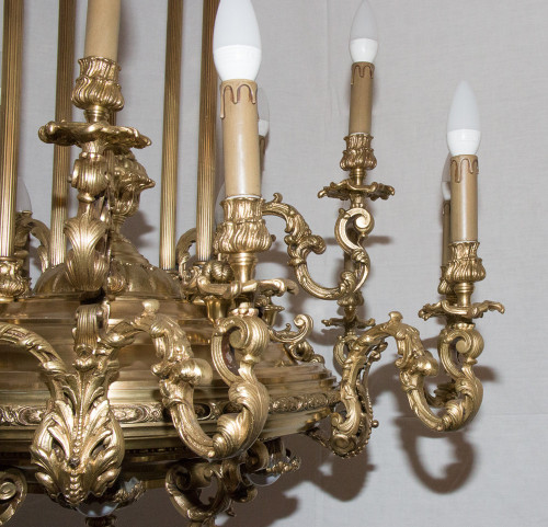 Large Chandelier In Gilt Bronze Napoleon III Period