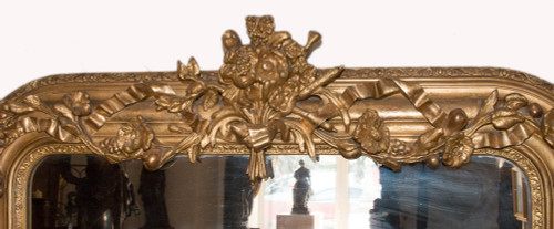 Miroir De Cheminée En Bois Et Stuc Doré époque Napoléon III