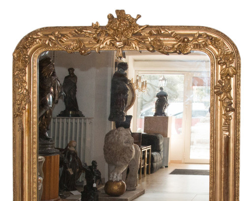 Miroir De Cheminée En Bois Et Stuc Doré époque Napoléon III