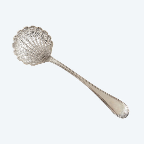 Sprinkling spoon in solid silver Empire period Rooster hallmark - early 19th century