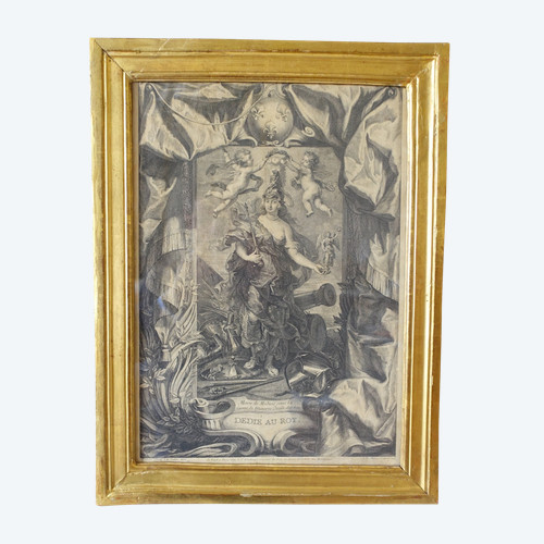 Royalist engraving from the Louis XIII period: allegory of the Kingdom of France, early 17th century